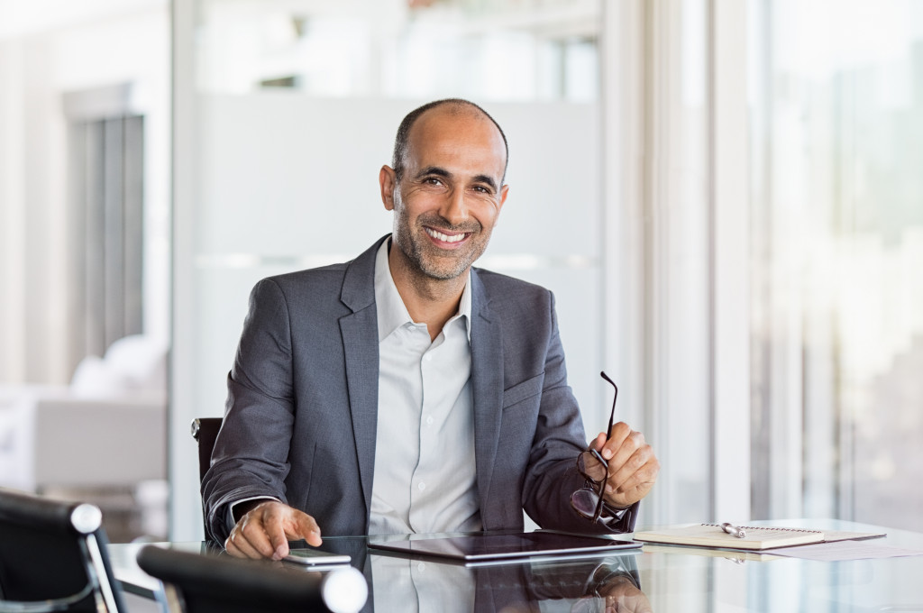 a male businessman in an office