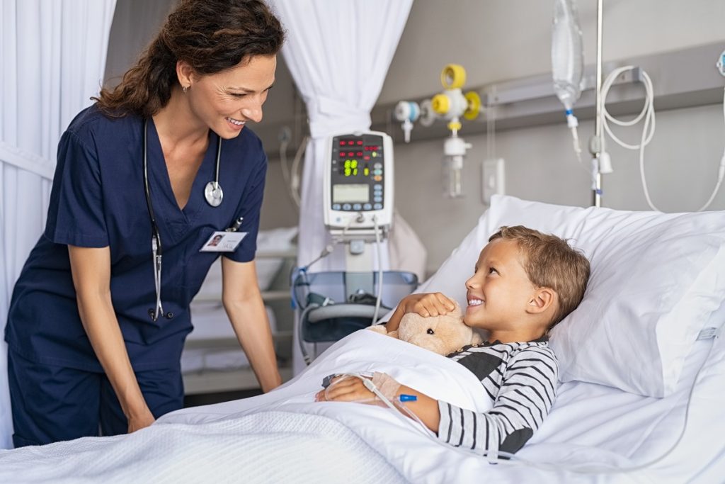 pediatrician talking to a child